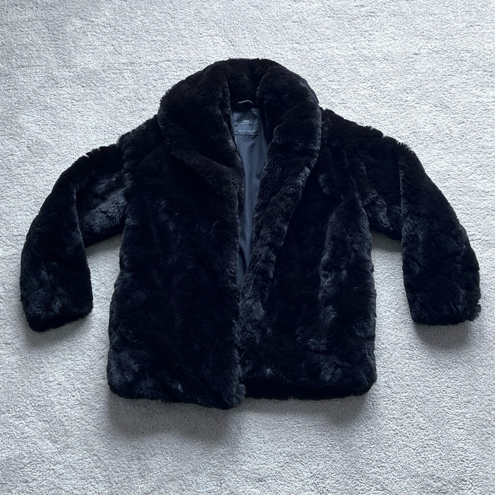 Zara Outwear Faux Fur Coat